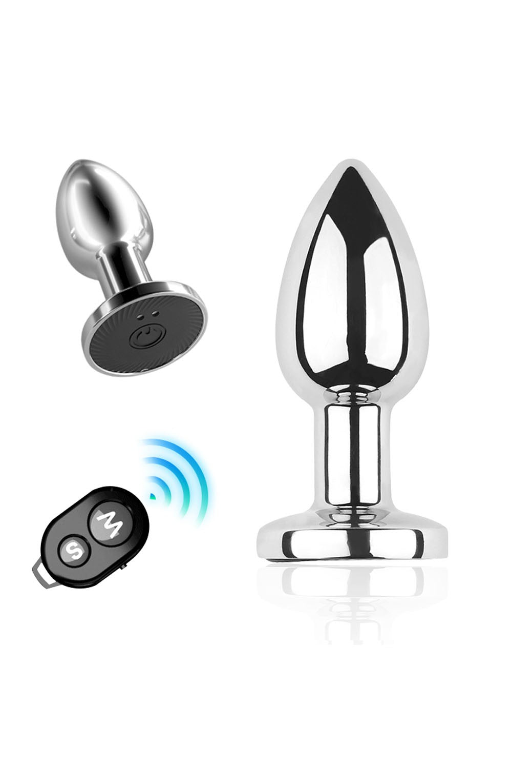 Plug vibrant acier inoxydable anal taille S avec télécommande, USB - RY-207-S