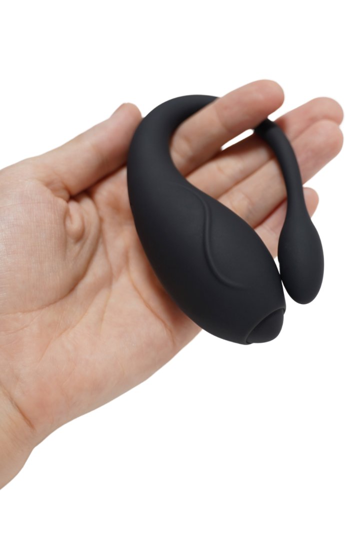 TANDEM Noir, stimulateur pour couple USB avec télécommande en silicone médical - BQ125BLK