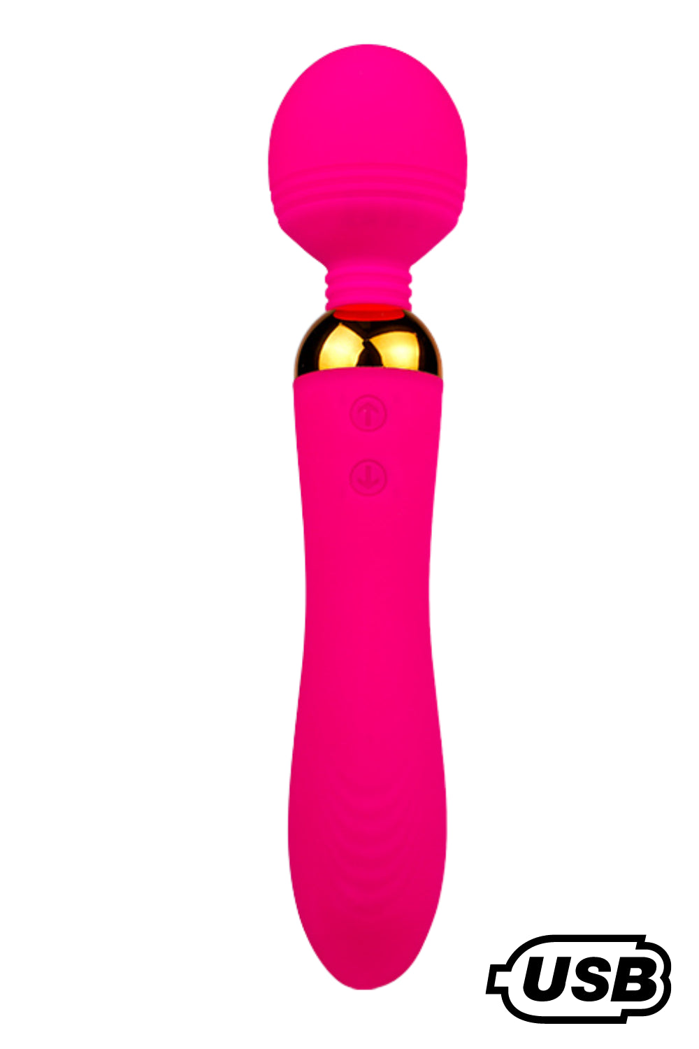 SHAKE Rose, Vibromasseur Wand USB en silicone médical avec 2 puissants moteurs indépendants - BQ107PNK