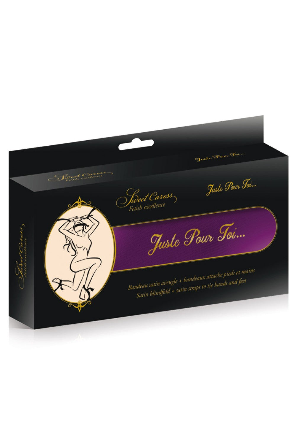Set de 5 bandeaux satinés violets chevilles poignets et yeux - CC780202006000