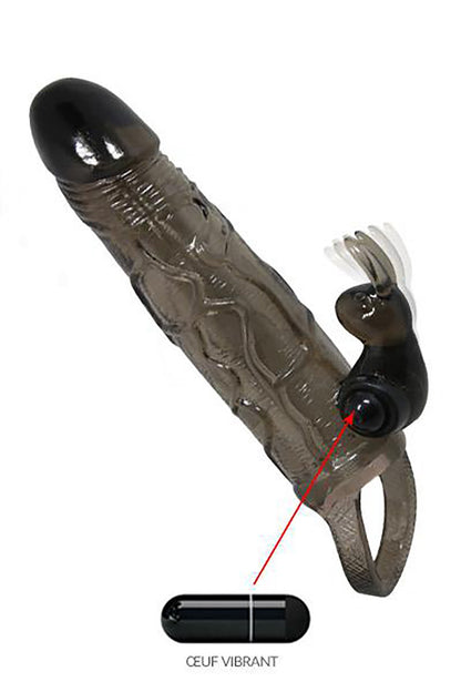 Gaine de pénis noire vibrante - CC5303750010