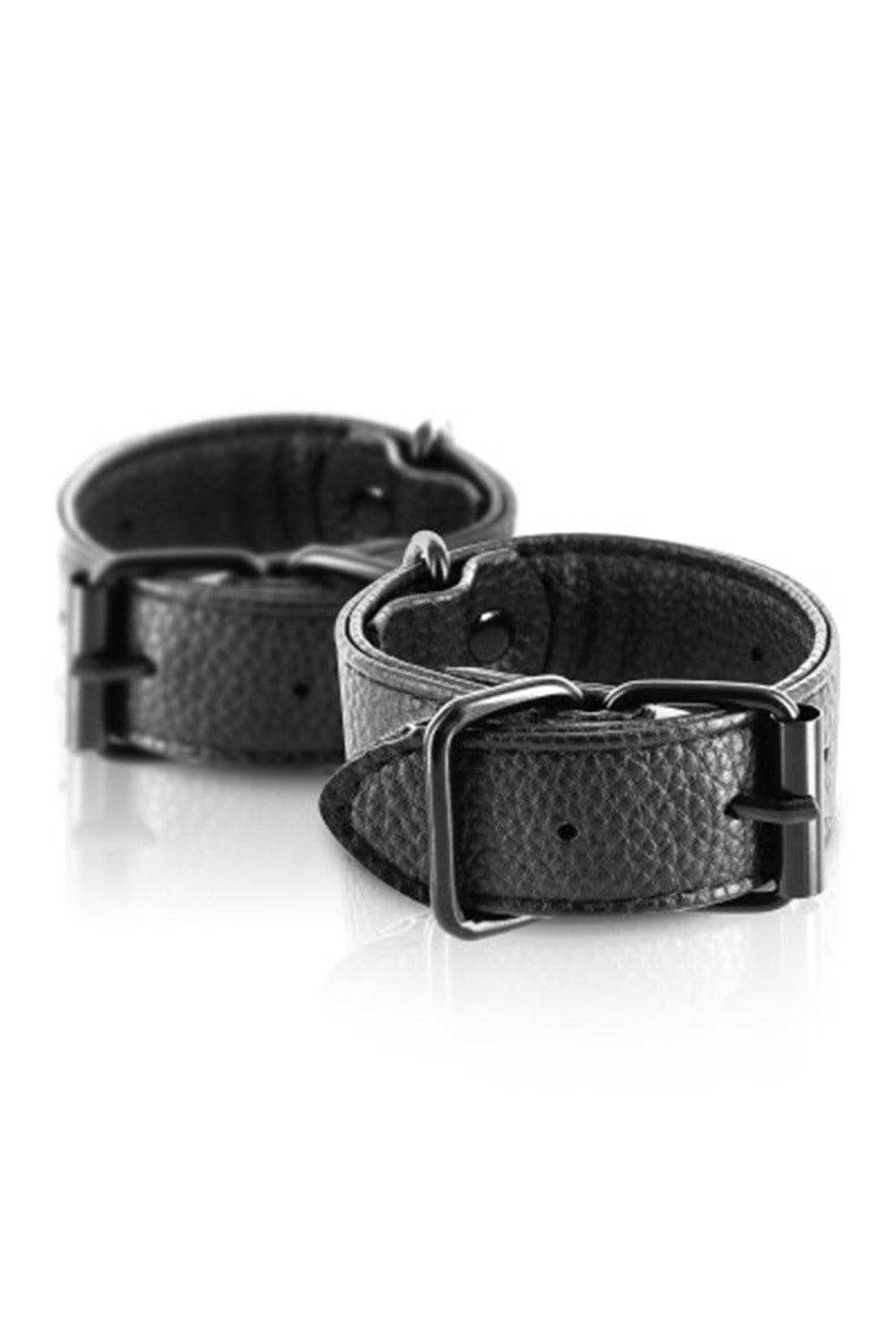 Menottes simili cuir noir ajustables Fetish Tentation - CC570407