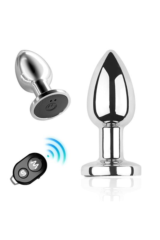 Plug vibrant acier inoxydable anal taille M avec télécommande, USB - RY-207-M