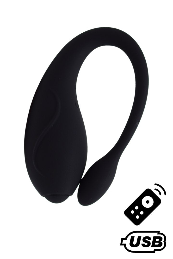 TANDEM Noir, stimulateur pour couple USB avec télécommande en silicone médical  - BQ125BLK