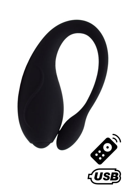 TANDEM Noir, stimulateur pour couple USB avec télécommande en silicone médical  - BQ125BLK