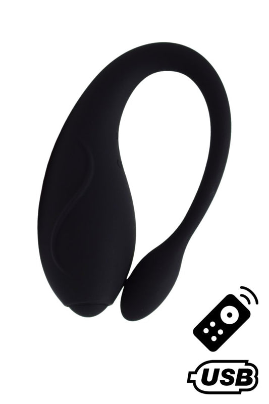 TANDEM Noir, stimulateur pour couple USB avec télécommande en silicone médical  - BQ125BLK