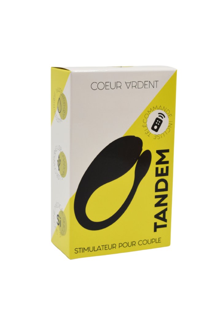 TANDEM Noir, stimulateur pour couple USB avec télécommande en silicone médical  - BQ125BLK